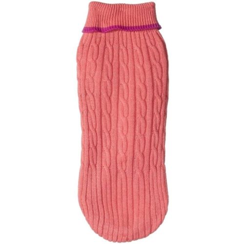 Fashion Pet Cable Knit Dog Sweater Pink