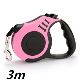 Pet Automatic Telescopic Traction Rope (Option: Pink-3M)
